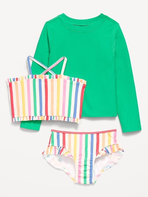 Image number 1 showing, Printed Rashguard and Bikini Swim Set for Toddler Girls
