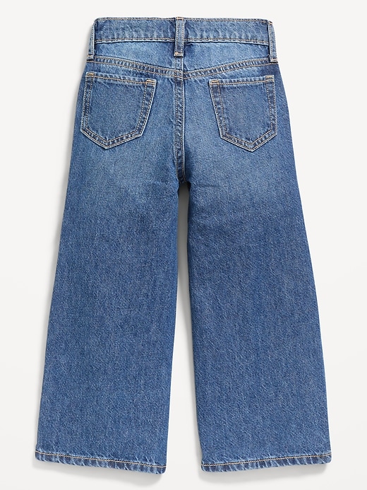 L'image numéro 3 présente Jean coupe généreuse jambe large en denim à braguette à boutons pour toute-petite
