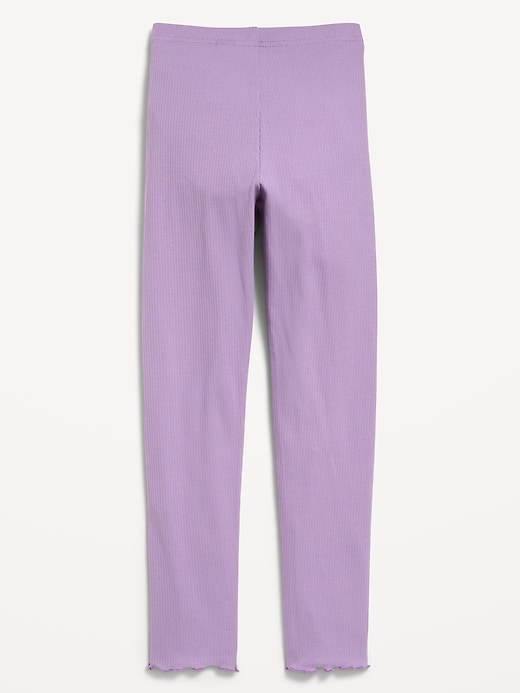 Image number 2 showing, Ribbed Lettuce-Edge Leggings for Girls