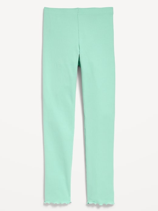 Image number 1 showing, Ribbed Lettuce-Edge Leggings for Girls