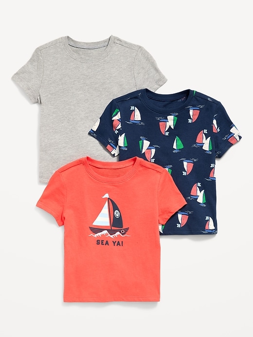 Image number 1 showing, Short-Sleeve T-Shirt 3-Pack for Toddler Boys