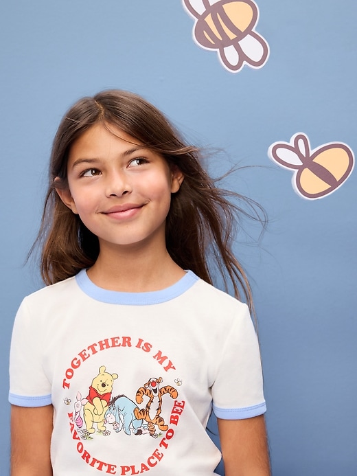 Image number 1 showing, Old Navy x Disney Winnie the Pooh Fitted Graphic Ringer T-Shirt for Girls