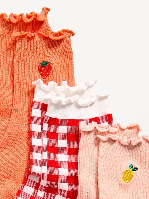 Image number 2 showing, Ruffled Crew Sock 3-Pack for Women