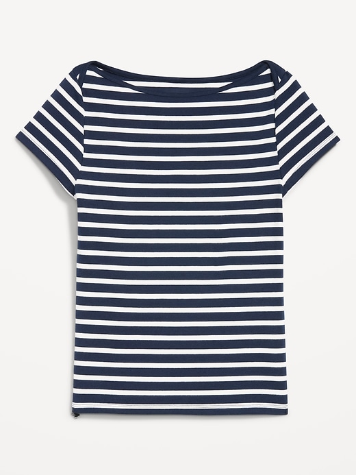 L'image numéro 3 présente T-shirt ajusté à encolure bateau