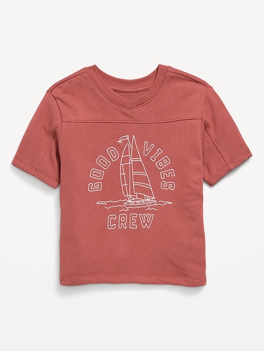 Image number 1 showing, Oversized French-Terry Graphic T-Shirt for Toddler Boys