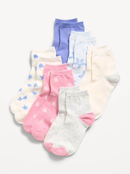 Image number 1 showing, Quarter-Crew Socks 6-Pack for Girls