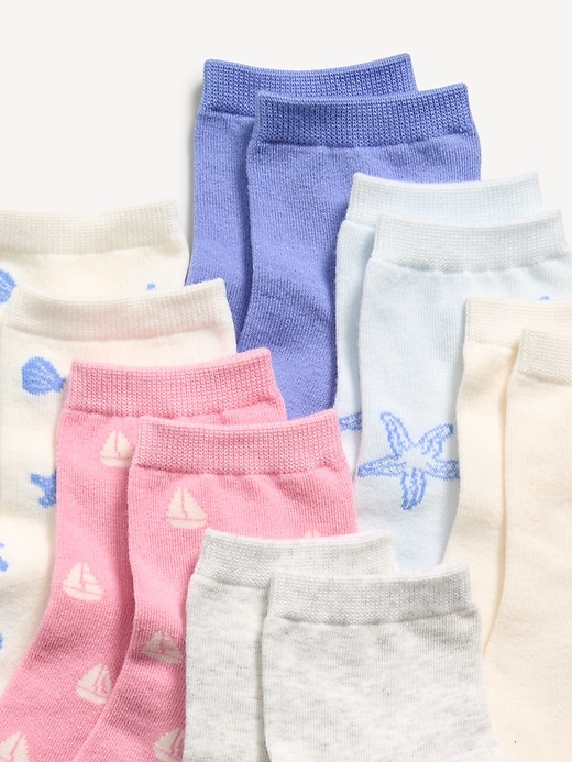 Image number 2 showing, Quarter-Crew Socks 6-Pack for Girls