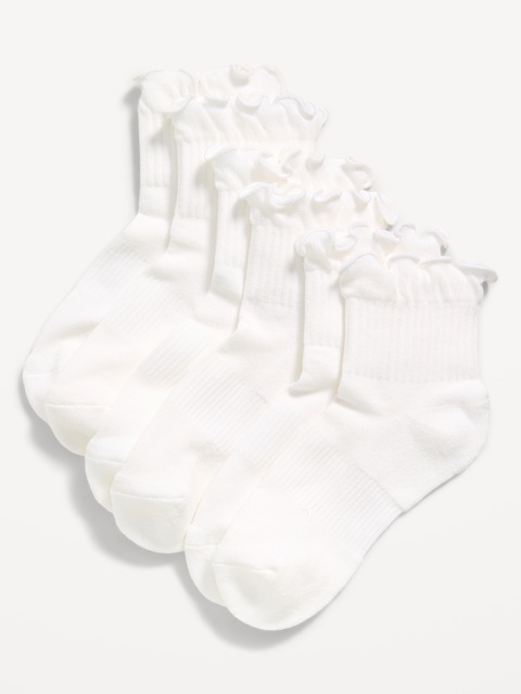 CHAUSSETTES DE SPORT À VOLANTS POUR FILLE (PAQUET DE 3 PAIRES)