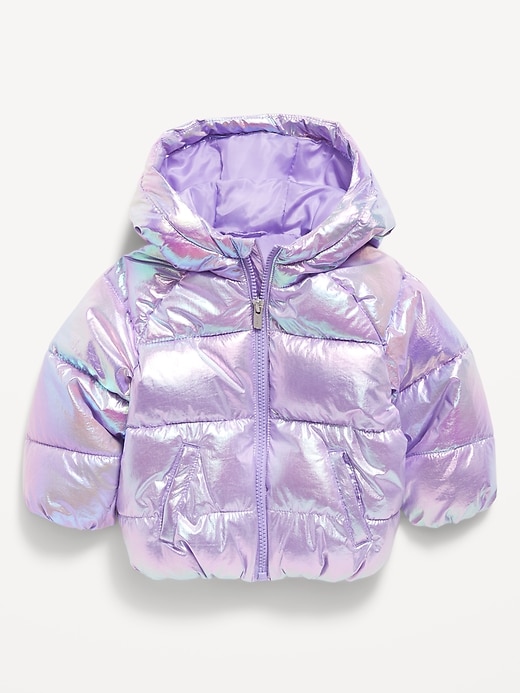Image number 3 showing, Shiny Puffer Jacket for Toddler Girls
