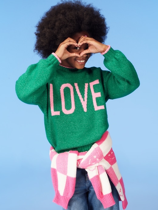 L'image numéro 1 présente Chandail surdimensionné ras du cou pour Fille