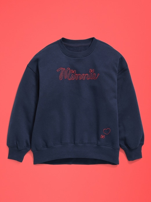 Image number 1 showing, Old Navy x Disney Oversized Minnie Mouse Embroidered Graphic Tunic Sweatshirt for Girls