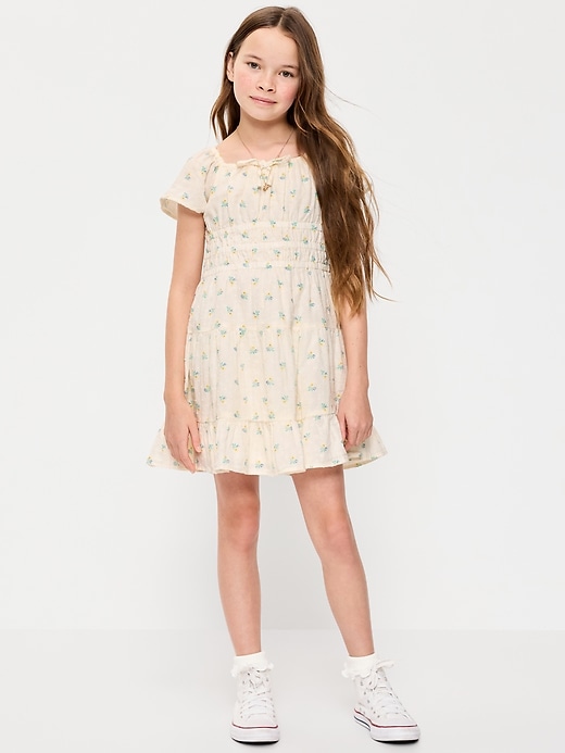 Image number 1 showing, Printed Short-Sleeve Fit & Flare Dress for Girls