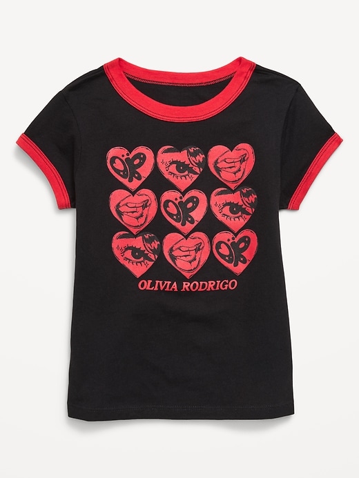 Image number 1 showing, Olivia Rodrigo™ Fitted Ribbed Ringer Graphic T-Shirt for Girls