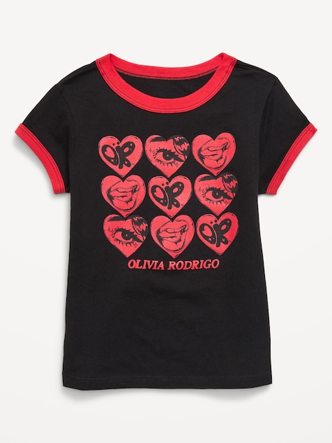 Olivia Rodrigo™ Fitted Ribbed Ringer Graphic T-Shirt for Girls