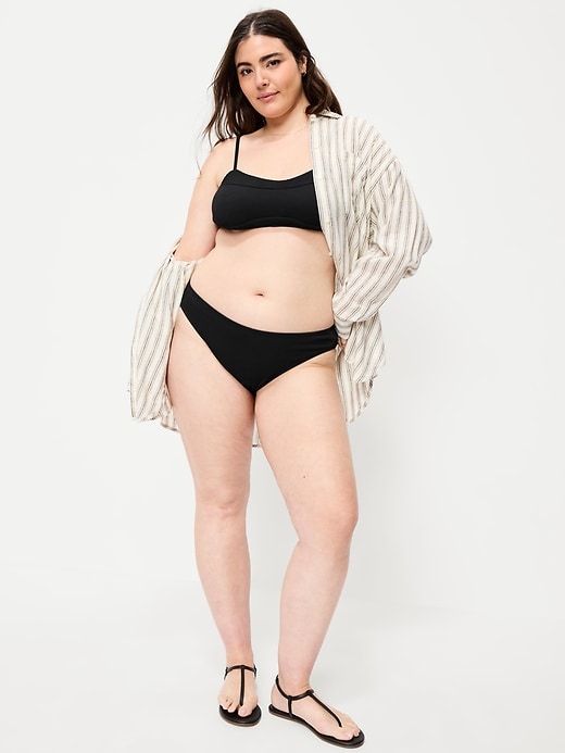 L'image numéro 3 présente Bas de bikini côtelé à taille mi-basse