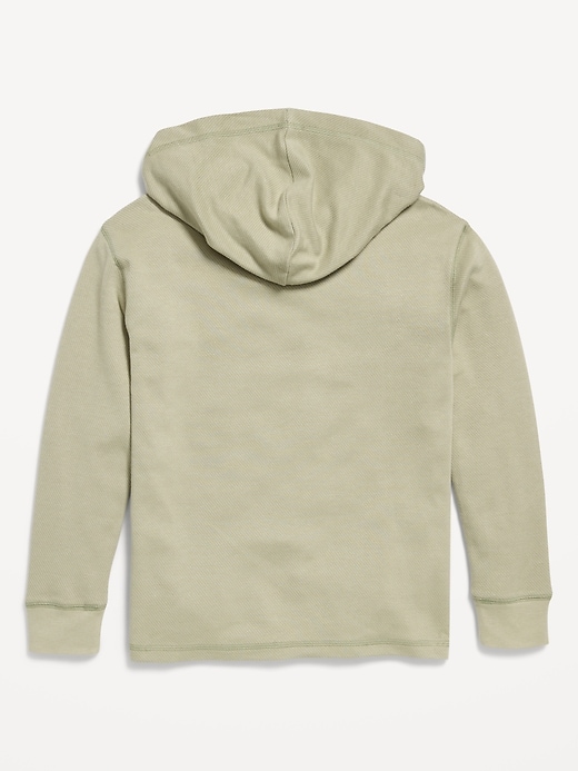 Image number 3 showing, Cozy Hooded Henley Sweater for Boys