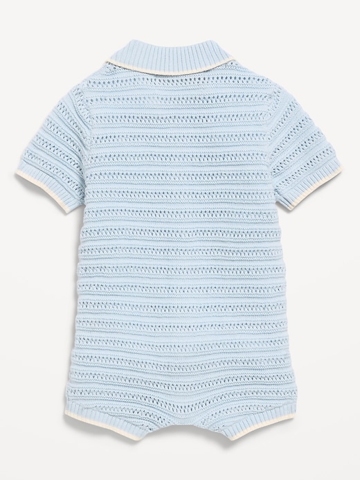 L'image numéro 3 présente Barboteuse une-pièce en tricot à col pour bébé