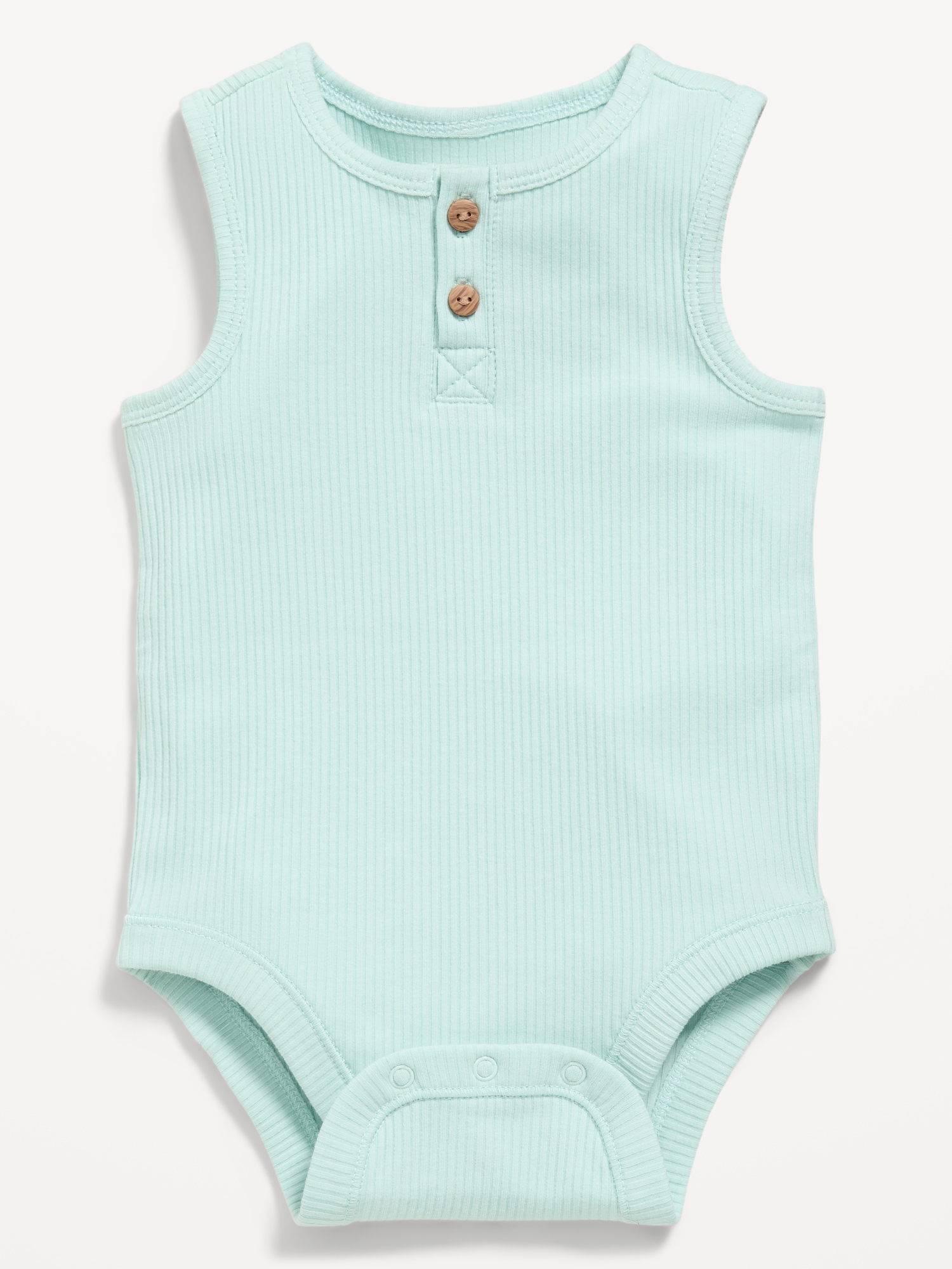 Sleeveless Ribbed Henley Bodysuit for Baby