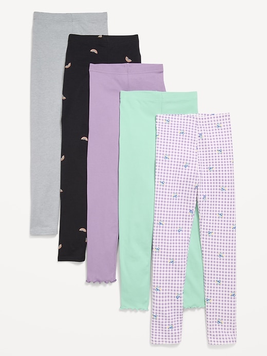 Image number 1 showing, Full-Length Leggings Variety 5-Pack for Girls