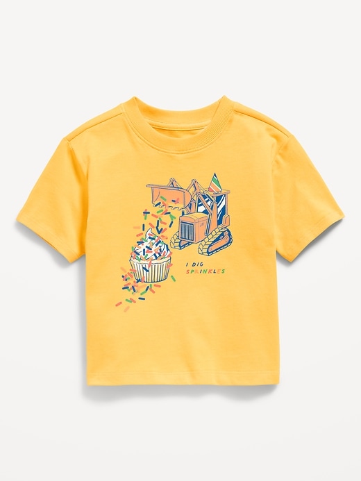 Image number 1 showing, Oversized Short-Sleeve Birthday Graphic T-Shirt for Toddler Boys