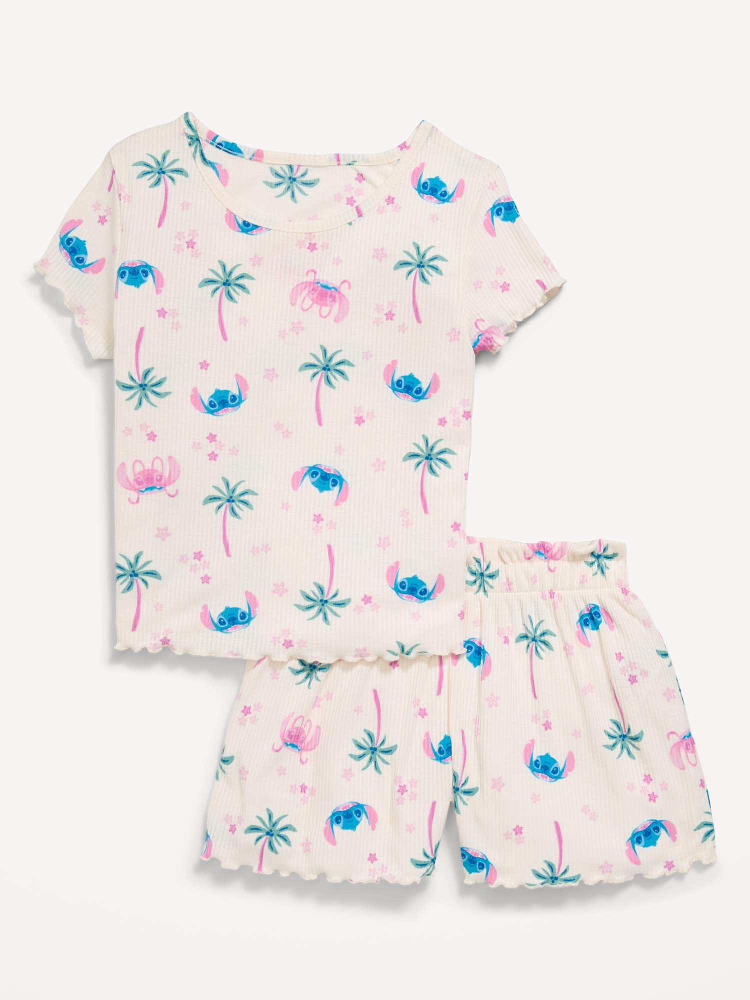 Disney© Ribbed Stitch Pajama T-Shirt and Shorts Set for Girls