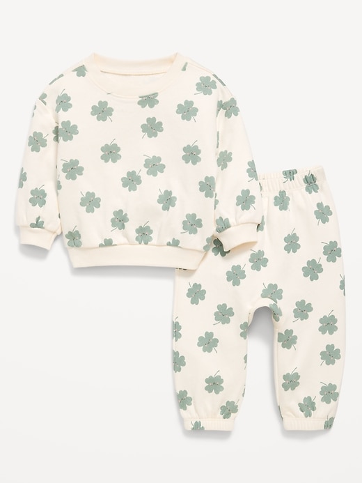 Image number 1 showing, Printed French Terry Sweatshirt and Sweatpants Set for Baby