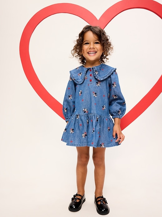 Image number 1 showing, Old Navy x Disney Minnie Mouse Collared Dress for Toddler Girls