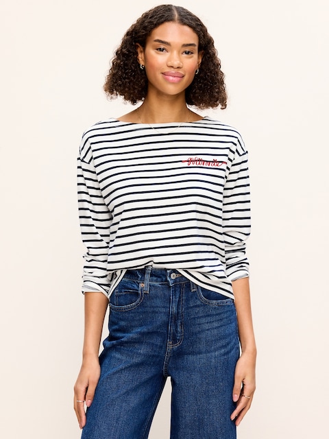 T-shirt matelot à manches longues à imprimé Minnie Mouse Old Navy x Disney pour femme