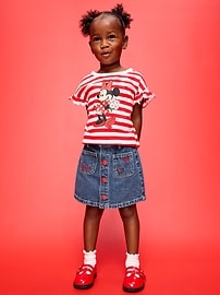 Image number 1 showing, Old Navy x Disney Minnie Mouse Jean Skirt for Toddler Girls