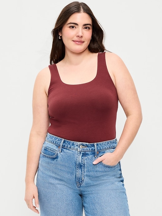Image number 3 showing, Hug Double-Layer Scoop-Neck Tank Top