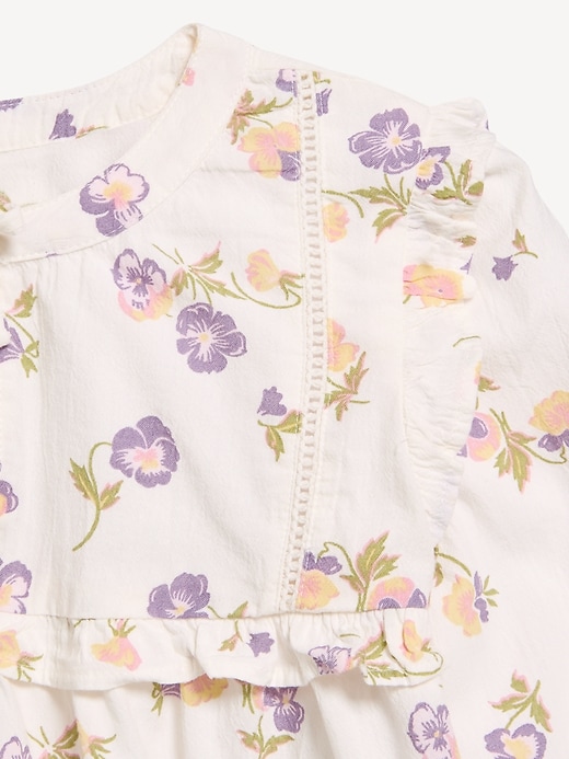 Image number 3 showing, Long-Sleeve Crinkle Lace-Trim Top for Toddler Girls