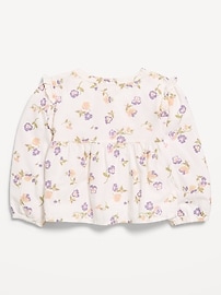 Image number 2 showing, Long-Sleeve Crinkle Lace-Trim Top for Toddler Girls