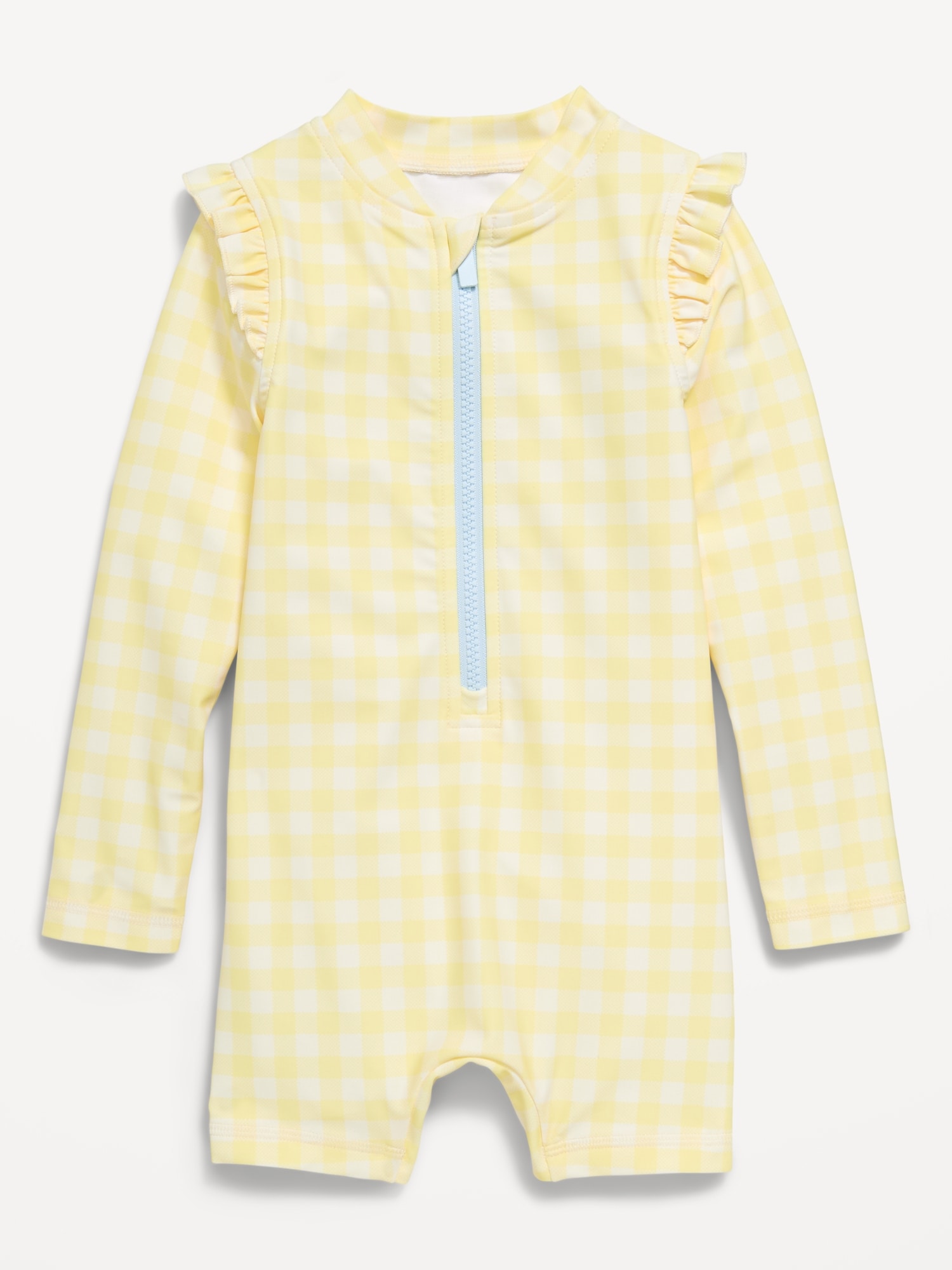 Printed Zip-Front Rashguard Romper Swimsuit for Toddler & Baby