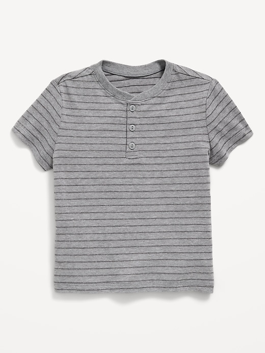 Image number 1 showing, Short-Sleeve Textured Henley T-Shirt for Toddler Boys