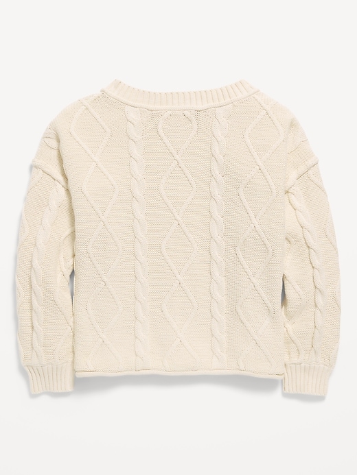 Image number 3 showing, Oversized Long-Sleeve Cable-Knit Sweater for Girls