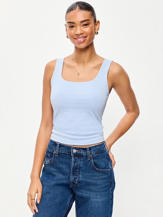 Image number 1 showing, Hug Double-Layer Scoop-Neck Tank Top