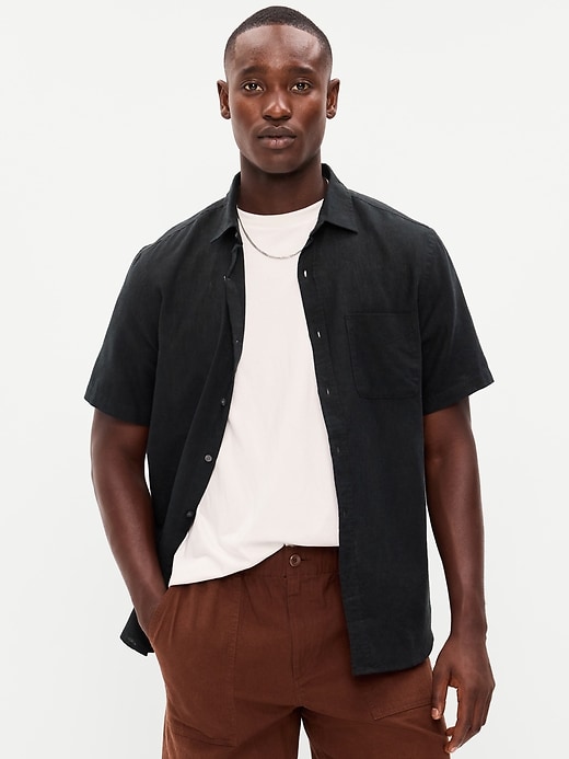 Image number 1 showing, Classic Fit Everyday Linen-Blend Shirt