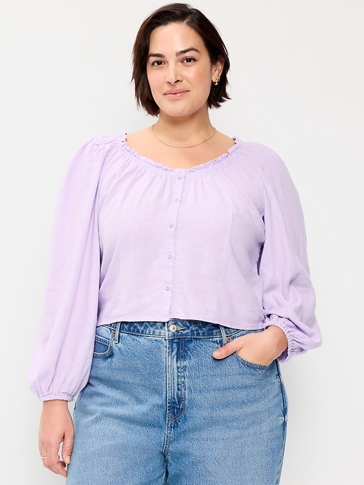 Image number 6 showing, Long-Sleeve Button-Down Top