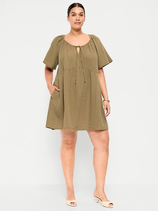 Image number 9 showing, Flutter-Sleeve Mini Swing Dress