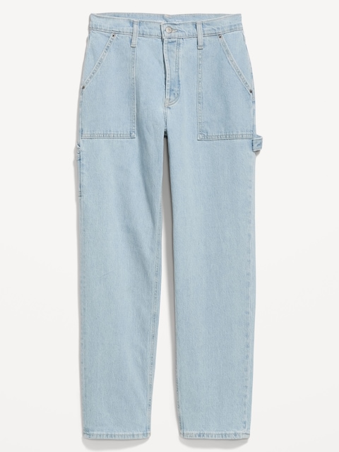 Low-Rise Utility Slouchy Straight Jeans