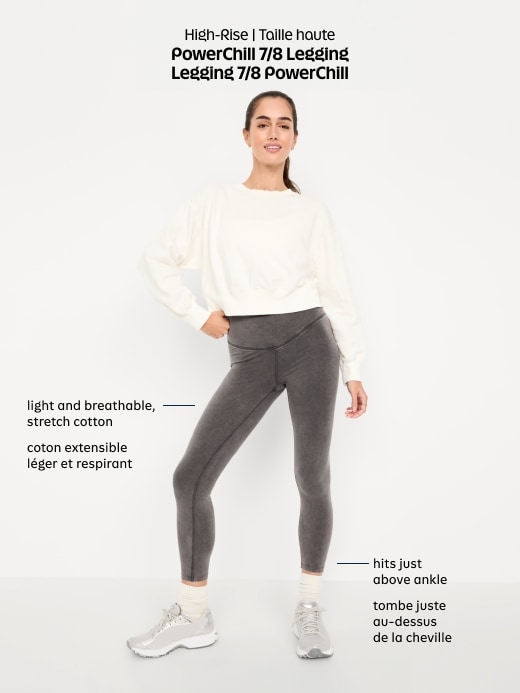 L'image numéro 10 présente Legging en coton à taille haute longueur 7/8 PowerChill