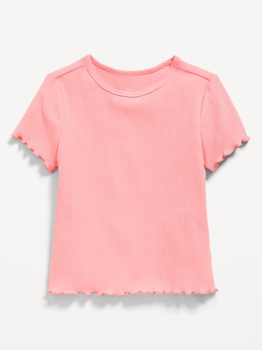 Image number 1 showing, Short-Sleeve Lettuce-Edge T-Shirt for Toddler Girls