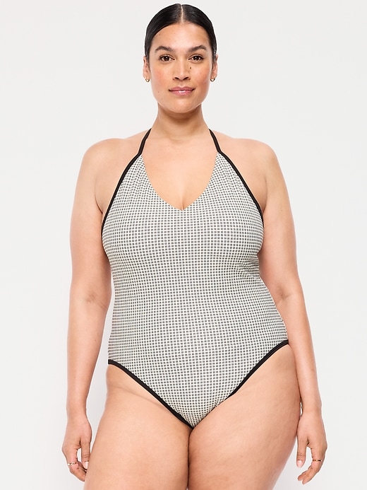 Image number 7 showing, V-Neck Halter Swimsuit
