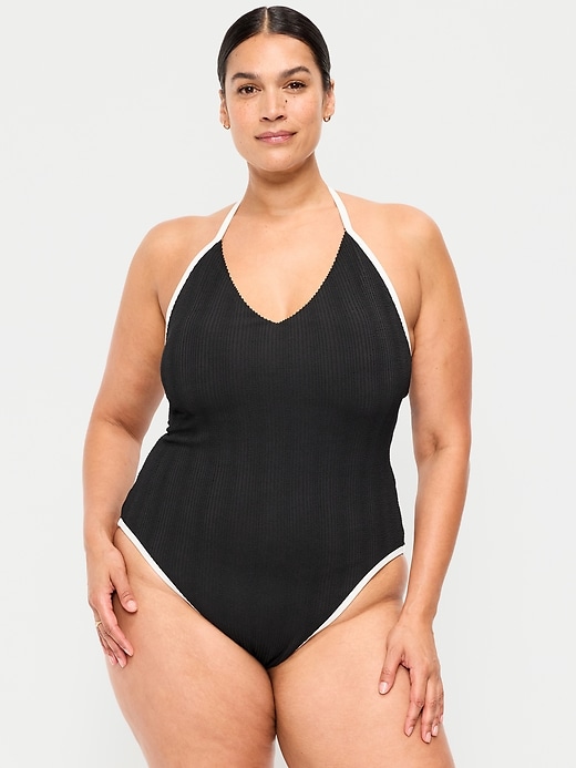 Image number 5 showing, V-Neck Halter Swimsuit
