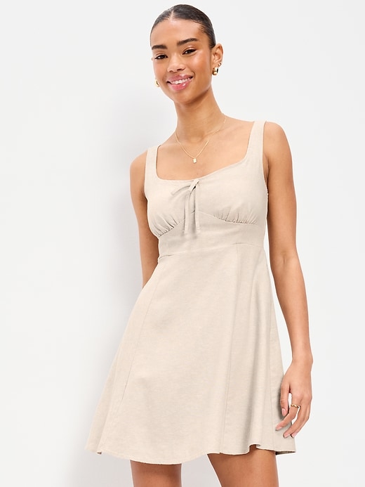 Image number 3 showing, Fit & Flare Linen Mini Dress