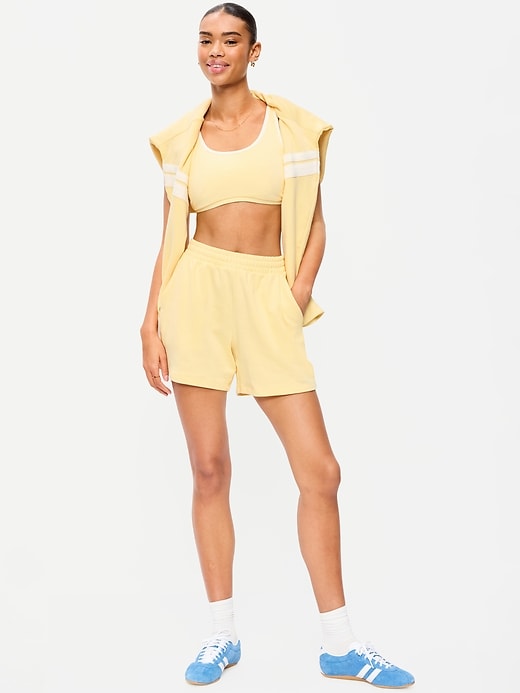 Image number 1 showing, High-Waisted Pull-On Shorts -- 5-inch inseam