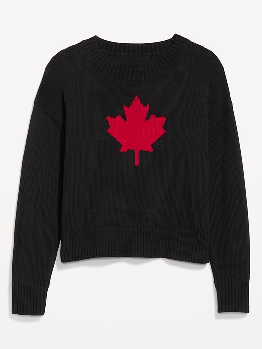Image number 1 showing, Crew-Neck Canada Flag-Graphic Sweater