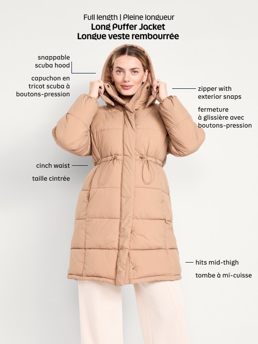 L'image numéro 7 présente Veste rembourrée matelassée longue hydrorésistante