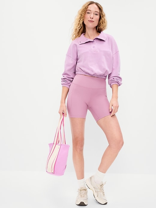 L'image numéro 3 présente Chandail en coton ouaté boutonné à col cheminée