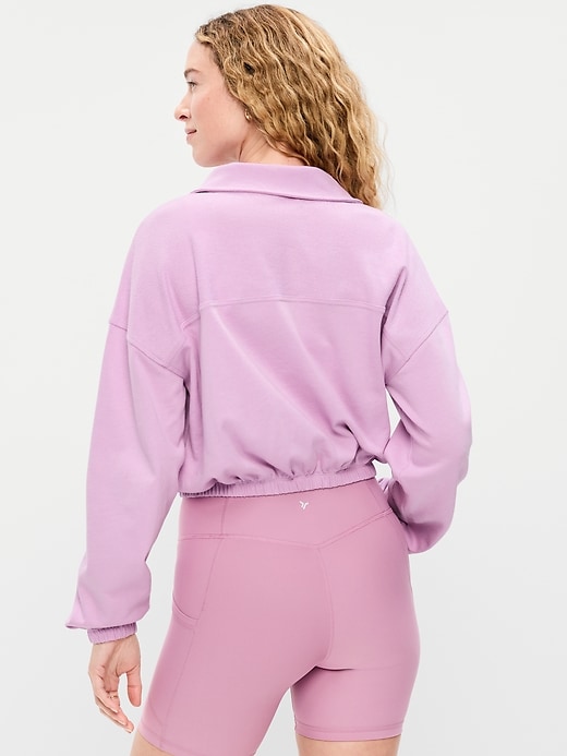 L'image numéro 2 présente Chandail en coton ouaté boutonné à col cheminée